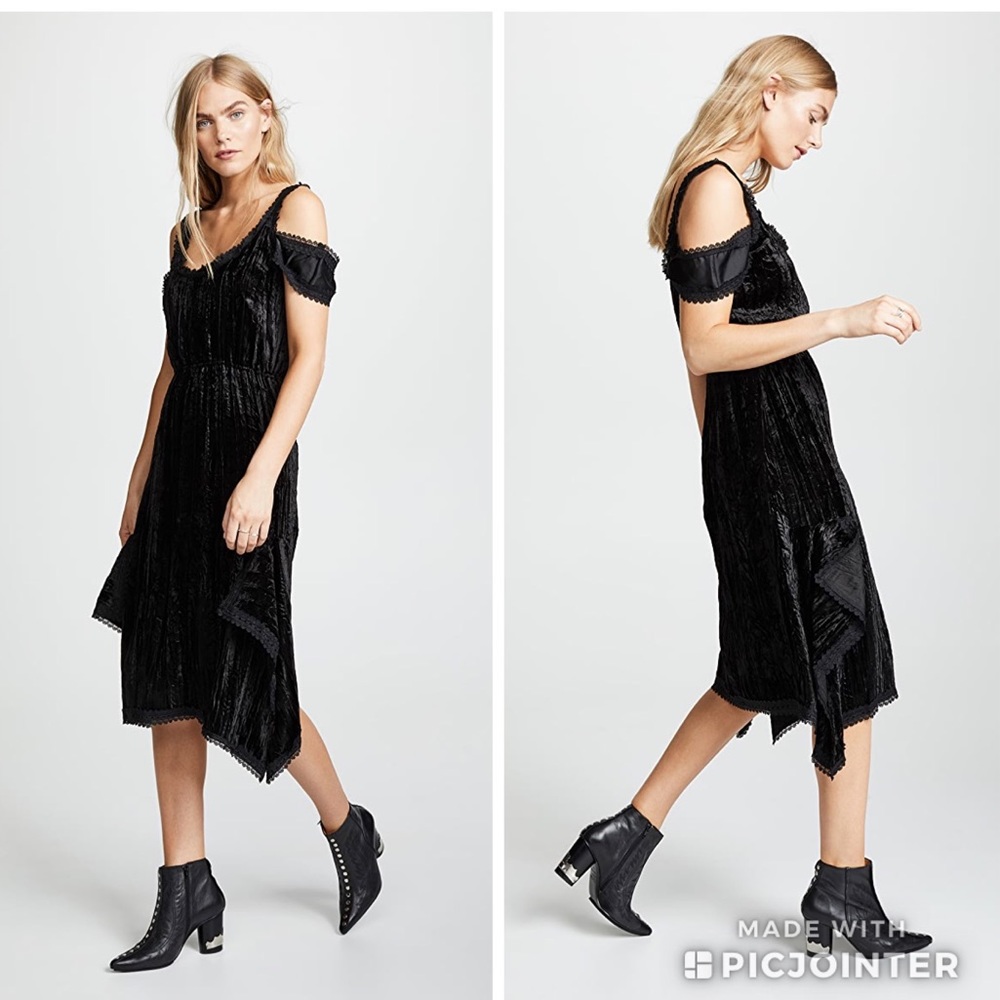 Anais Jourden Crushed Velvet Layered Slip Dress